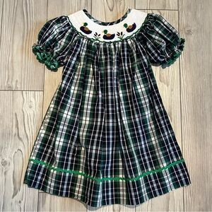 Babeeni Ducks Smocked plaid dress